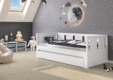 Lit gigogne, canapé-lit, pin massif blanc Accessoires au choix