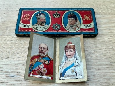 King Edward VII Coronation Commemorative Chocolate Bar Tin With Contents.