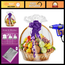 Clear Cellophane Shrink Wrap Bags for Gift Baskets - 32"x40" 10 Pack - PVC