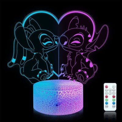 Stitch Lampe,3D LED Stitch Nachtlicht 16 Farben Fernbedienung Tischlampe Gift