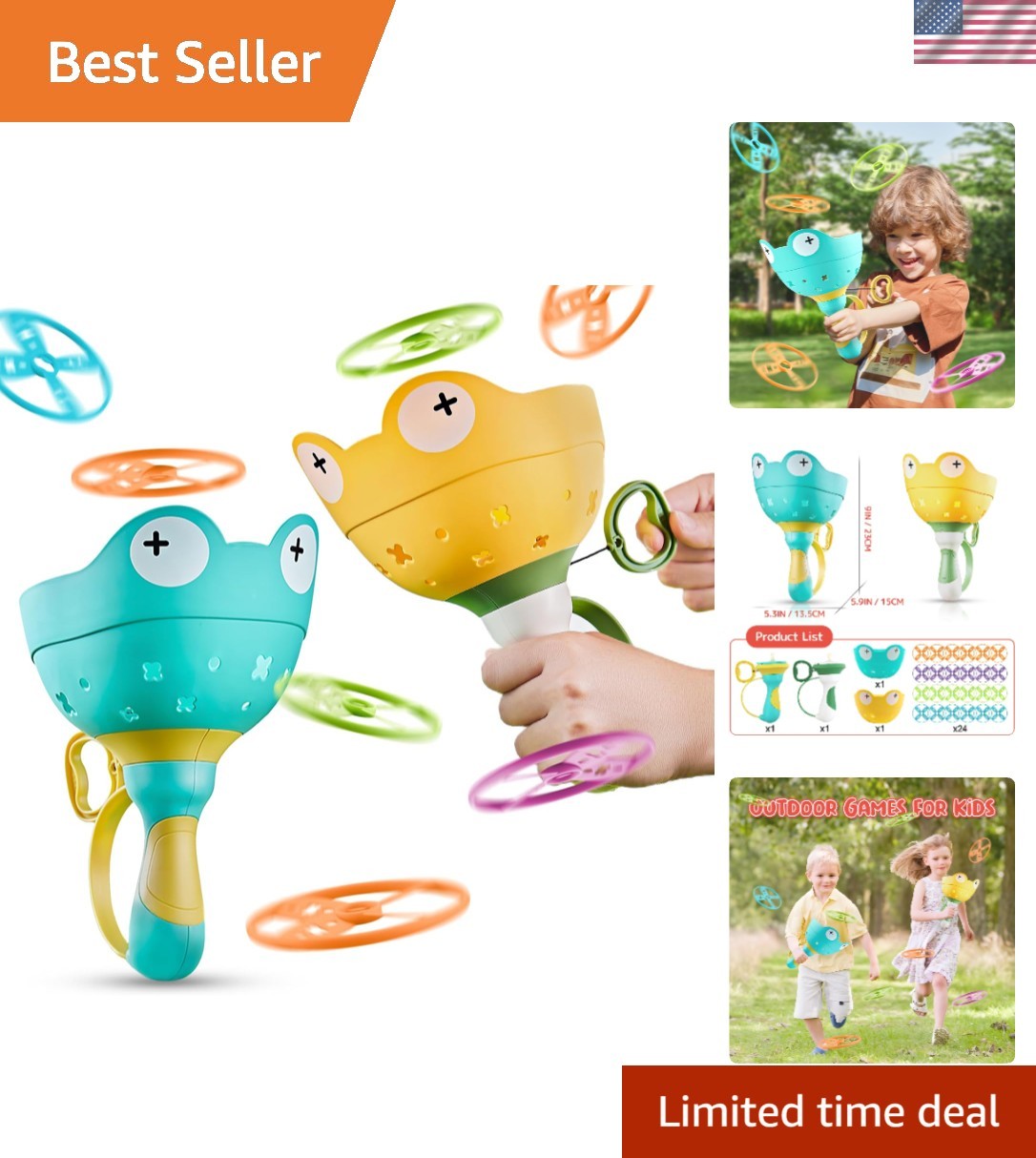 Manual Flying Disc Catching Game - Engaging Outdoor Activity for Kids 4-8