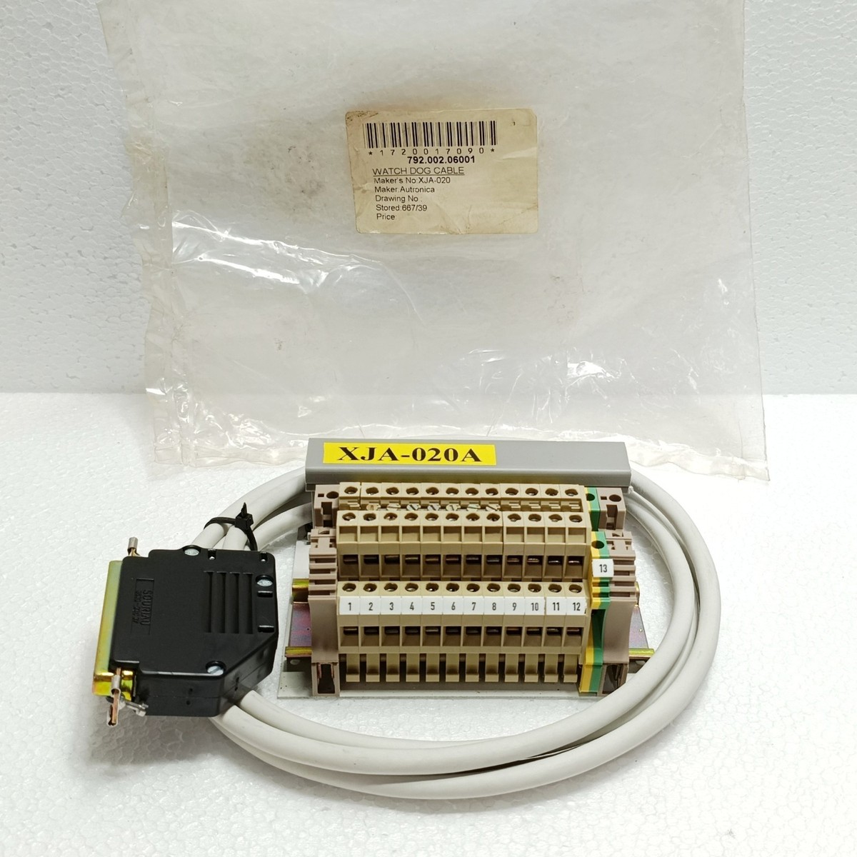 Autronica XJA-020 Watchdog Cable D-Sub 37 Pin Terminal Block PLC