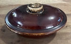 Vintage Hull Pottery USA Oval Casserole Dish With Lid Brown Drip 5” X 10” X 7.5”