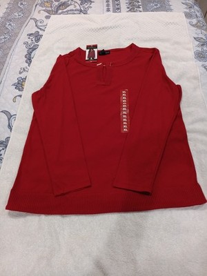 Rafaella Red Long Sleeve Top Women's Size XL
