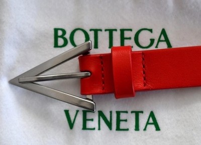 Bottega Veneta Belt Triangle Buckle Sz 85cm /34 Inches Red  display picture 1