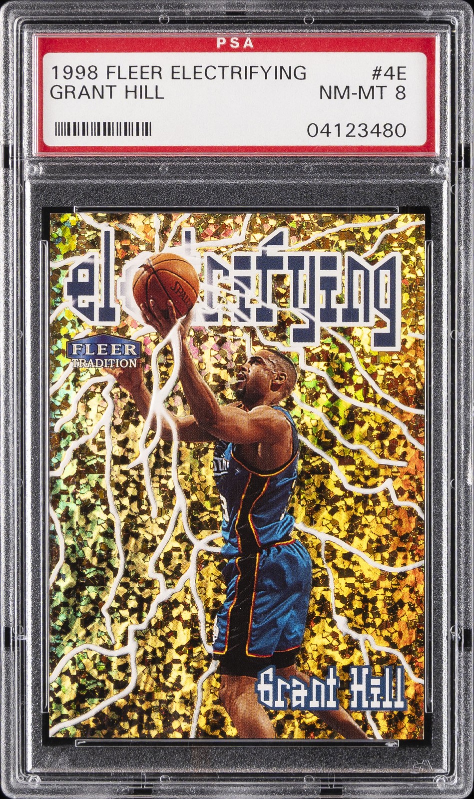 1998 FLEER TRADITION ELECTRIFYING #4 GRANT HILL PSA 8
