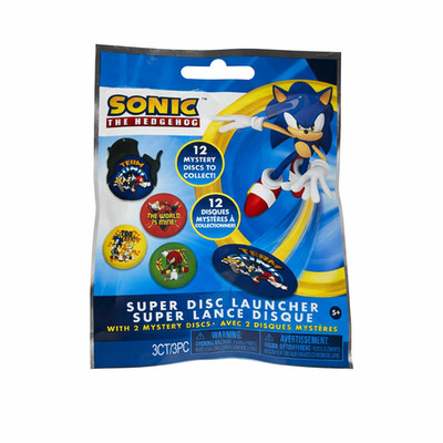 Sonic The Hedgehog Super Disc Launcher w/ 2 Mystery Discs NEW Sega 3pc Set