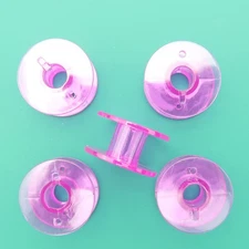 25 Pcs Plastic Bobbin Spools with Storage Case for Domestic Sewing Machine Use