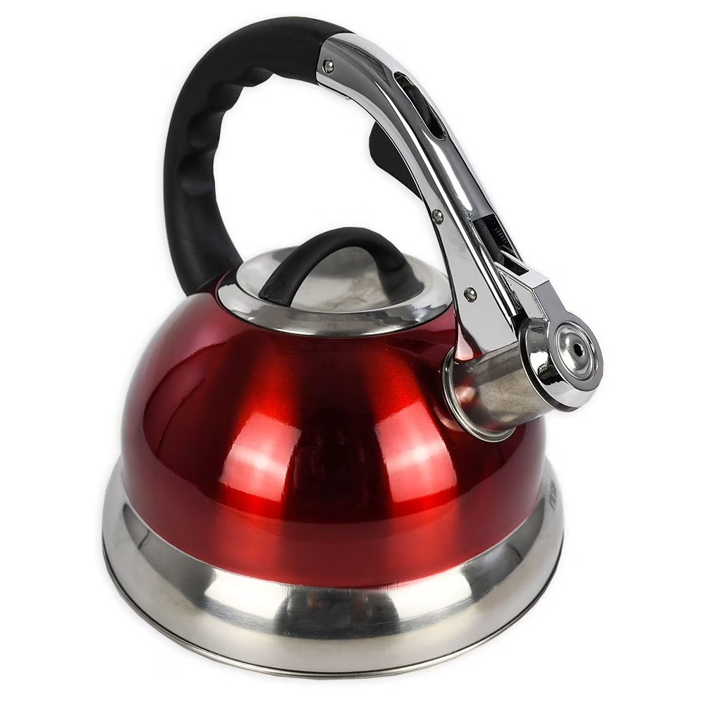 Compatible Stovetop Kettle, Stainless Steel Red, 8.90 x 8.90