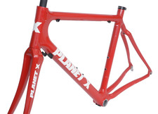 Planet X Pro Carbon Road Bike Frame 53cm Large Red w Seatpost Stem Headset (CX1)