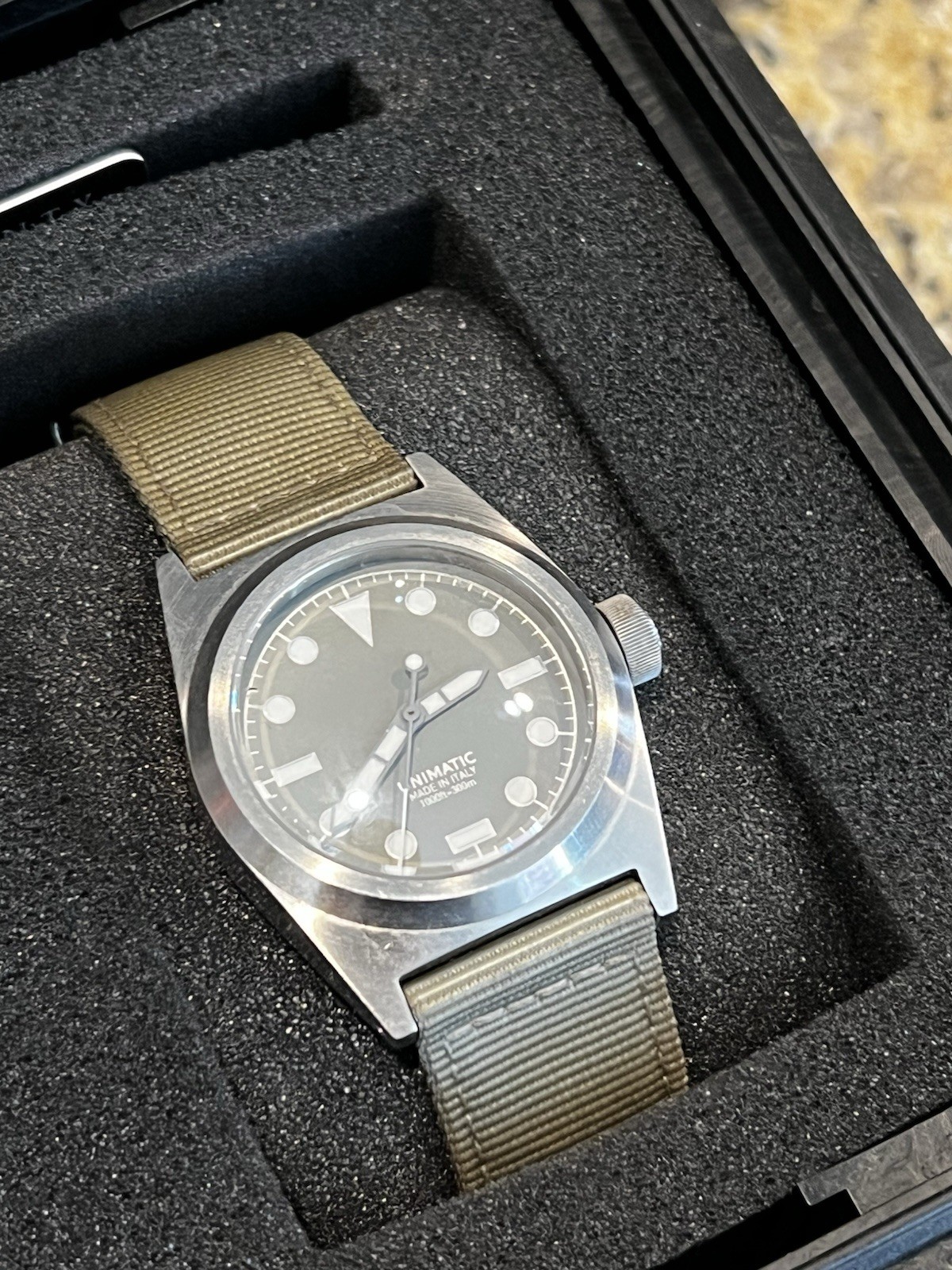 Unimatic U2-F Limited Edition Diver Watch Gray Dial Khaki NATO Strap 300m Box
