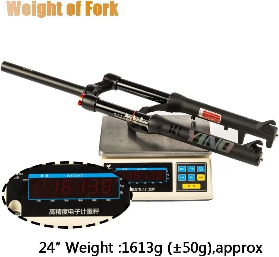 Forcella 24" QR AXLE sospensione molla pneumatica 120mm viaggio XC/MTB/BMX foto 4