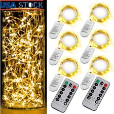 Remote Control Fairy Lights 20 LEDs Battery Powered Waterproof Timer 8 Modes New