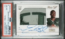 PSA 6 Geno Smith 2013 National Treasures Hats Off Rookie Patch Auto #4/4