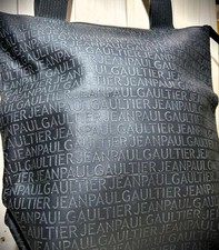 Jean Paul Gaultier Tote Bag Black Typography Embossed Vintage Mens From Japan