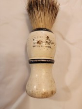 Vintage Strong Set Shaving Brush Boar Bristle Set in Rubber Barber Collectible