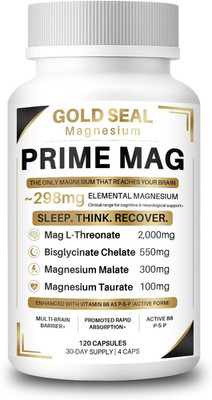 Prime Magnesium Complex, 4-in-1 Magnesium 1000mg with Glycinate, L-Threonate, Ma