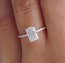 2.5 Ct IGI Radiant  Round Diamond Hidden Halo Engagement Ring 14K YG Lab Grown