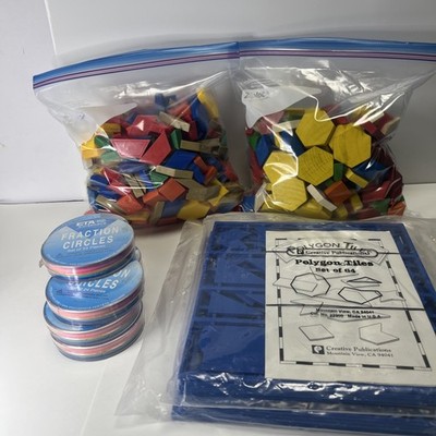 Geometric Pattern Learning Blocks Large Lot Multi Color & Shapes,Fraction Circle