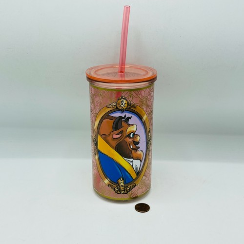 Seltener Disney Store Art of Belle Princess Glas Becher Strohhalm Die Schöne und das Biest - Bild 2 von 7