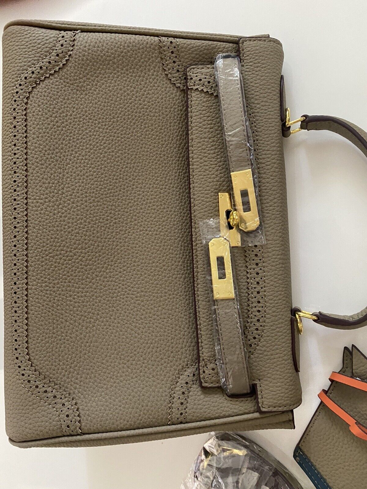Unbranded top handle shoulder faux leather bag- Free gift bag 