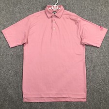 FJ FootJoy Golf Polo Shirt Mens XL Performance Pink Red White Striped Raintree