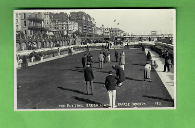 c.1930 THE PUTTING GREEN LOWER PARADE BRIGHTON ENGLAND REAL PHOTO POSTCARD RPPC 