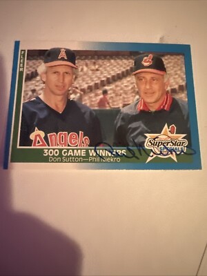 1987 Fleer - #626 Phil Niekro, Don Sutton Superstar Specials - Niekro Autograph