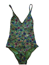 NEW SÉZANE swimsuit YSE green floral one piece swimming costume uk8/36  bikini