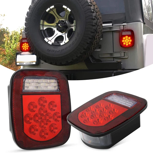 For 87-95 Jeep Wrangler YJ LED Headlights 7x5" + Tail Lights Turn Signal Combo - Picture 10 of 12