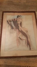 Fantastic nude by Kemper Nomland Jr  (1919 -2009) charcoal. 