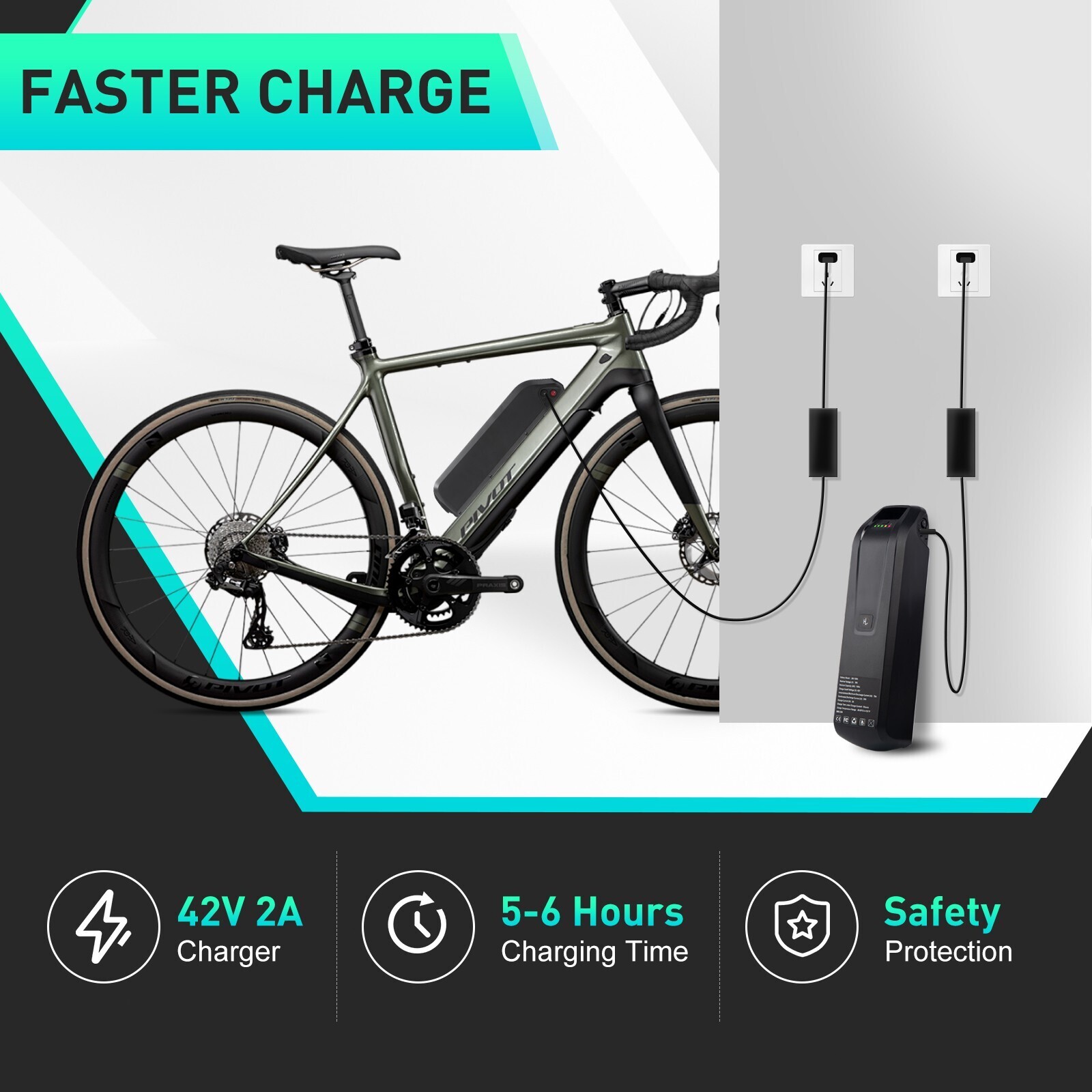 36V 48V 15Ah Hailong Lithium Battery for 200W-1500W Ebike Electric Bike 40A BMS