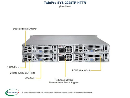 Supermicro 2U Barebones Server SYS-2028TP-HTTR NO-CPU/RAM/SDD - Picture 2 of 4