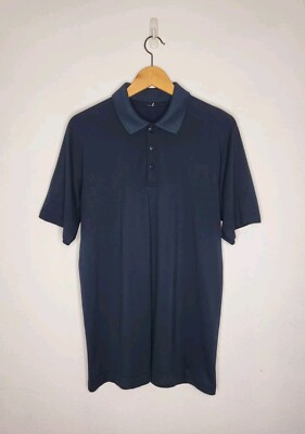 LULULEMON Metal Vent Top Tech Polo Shirt Nautical Navy Men's Size Large