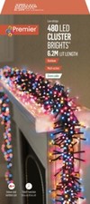 Premier 480 LED Cluster Indoor Outdoor Multi-Action Christmas Tree Light RAINBOW