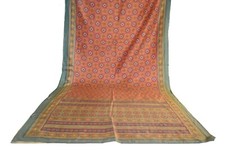 FNC Vintage Pink Sambalpuri Ikat Sarees Handwoven Art Silk Sari Fabric Antique