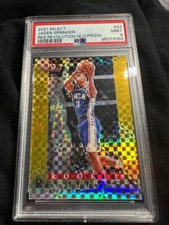 2021-22 Panini Select Jaden Springer Rookie Revolution 1/10 Gold Prizm PSA 9