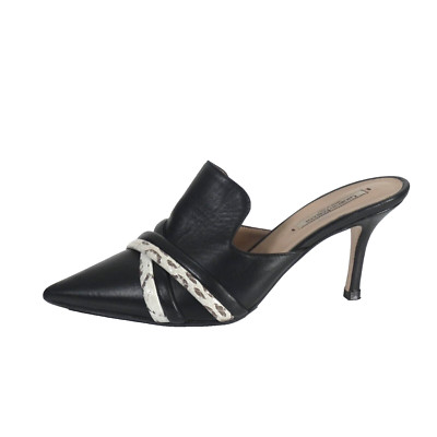 Giorgio Fabiani Pantoletten Heels schwarz Echtleder elegante formelle Schuhe UK 6 EU 39