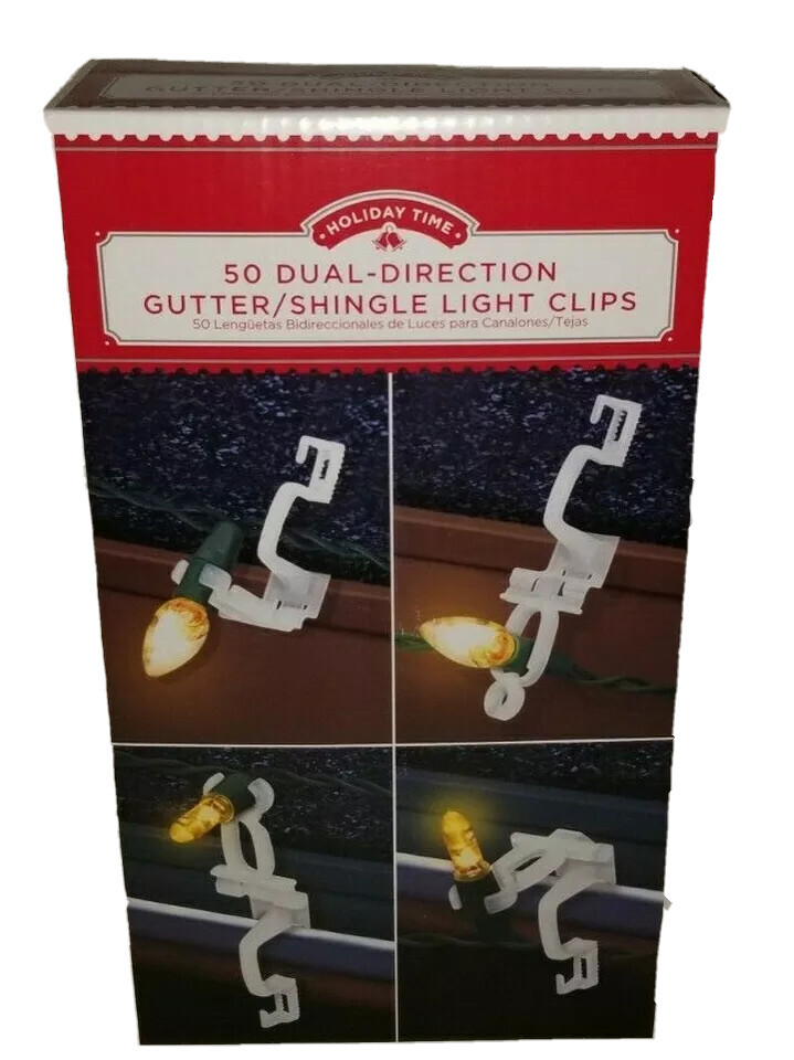 HOLIDAY TIME 50 DualDirection Gutter/Shingle Light Clips eBay