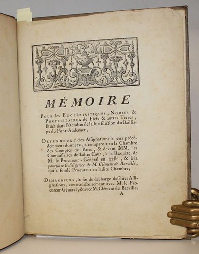 DUVAL LE CANU Mémoire pour Ecclésiastiques Nobles Bailliage Pont-Audemer 1776 - Picture 2 of 4