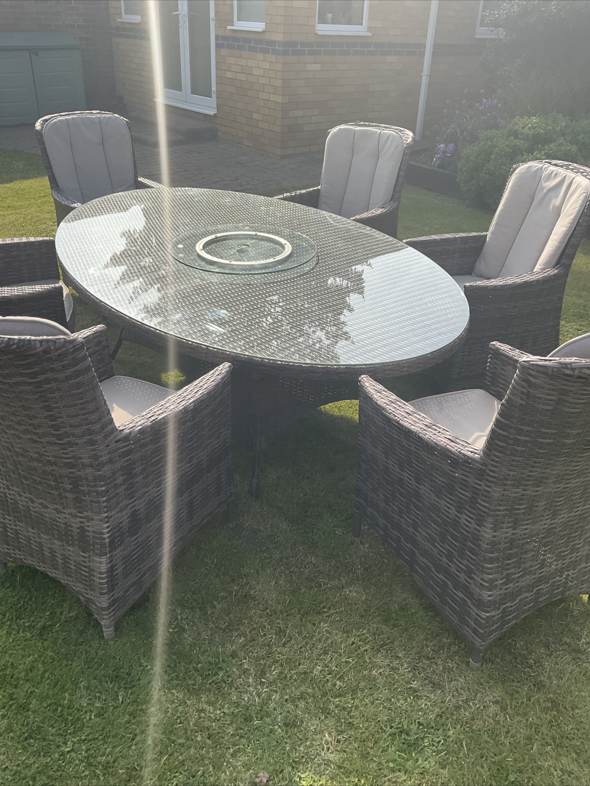 6 Seater Outside Dining Table Moda Rattan Garden Furniture Set eBay