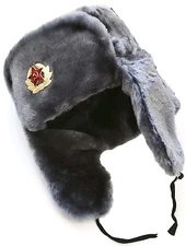 Russian ushanka winter hat. Gray Faux fur. Trapper Aviator Ear Flap Padded Warm!