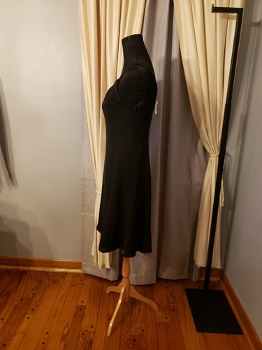 LOFT Size 2 Sleeveless Black A Line Dress Flare Side Zipper 100% Silk Lined NWT - Picture 7 of 12