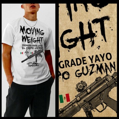 EL Chapo Guzman t-shirt Sinaloa cartel coka drug lord Premium Grade XL White