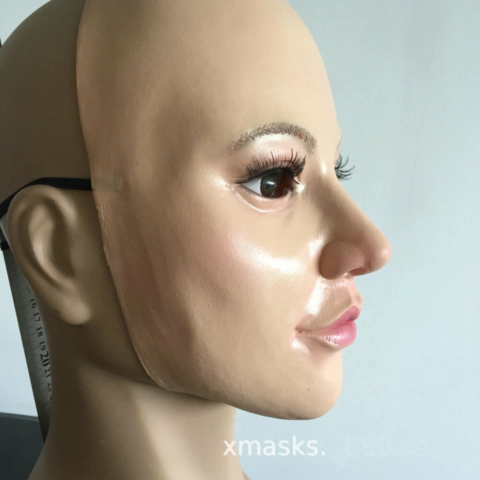Máscara de belleza látex máscara femenina disfraces de Halloween rendimiento media cara Foto 3 de 4