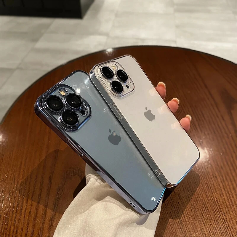 Luxury Transparent Plating iPhone Case - Hard Shockproof Cover