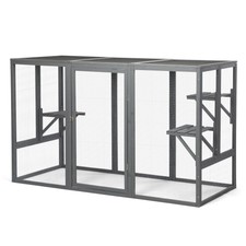 70.9  Spacious wooden cat cage with waterproof roof with adjustable pedals