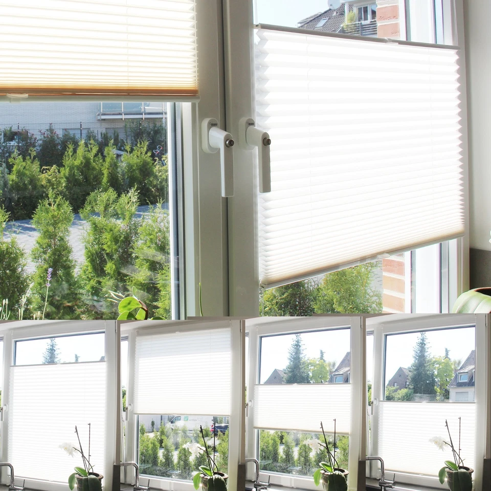 Klemm Plissee ohne Bohren Faltrollo Jalousie Rollo Fertigplissee  Fix Fenste - Bild 3 von 3