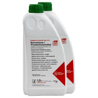 Kühlerfrostschutz Febi -35°C Fertiggemisch 2 X 1,5 Liter Grün für Dacia Renault