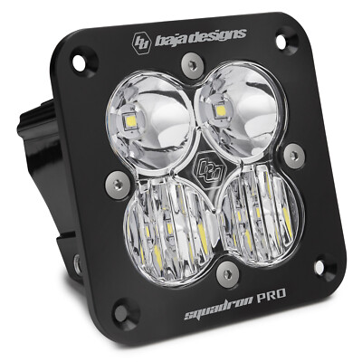 Baja Designs Black Squadron Pro Flush Mount Clear LED Driving/Combo Light Pod
